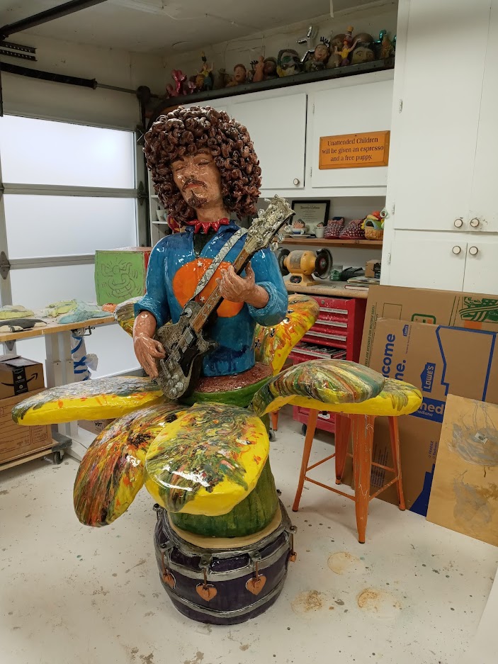 Large Ceramic sculpture of Carlos Santana